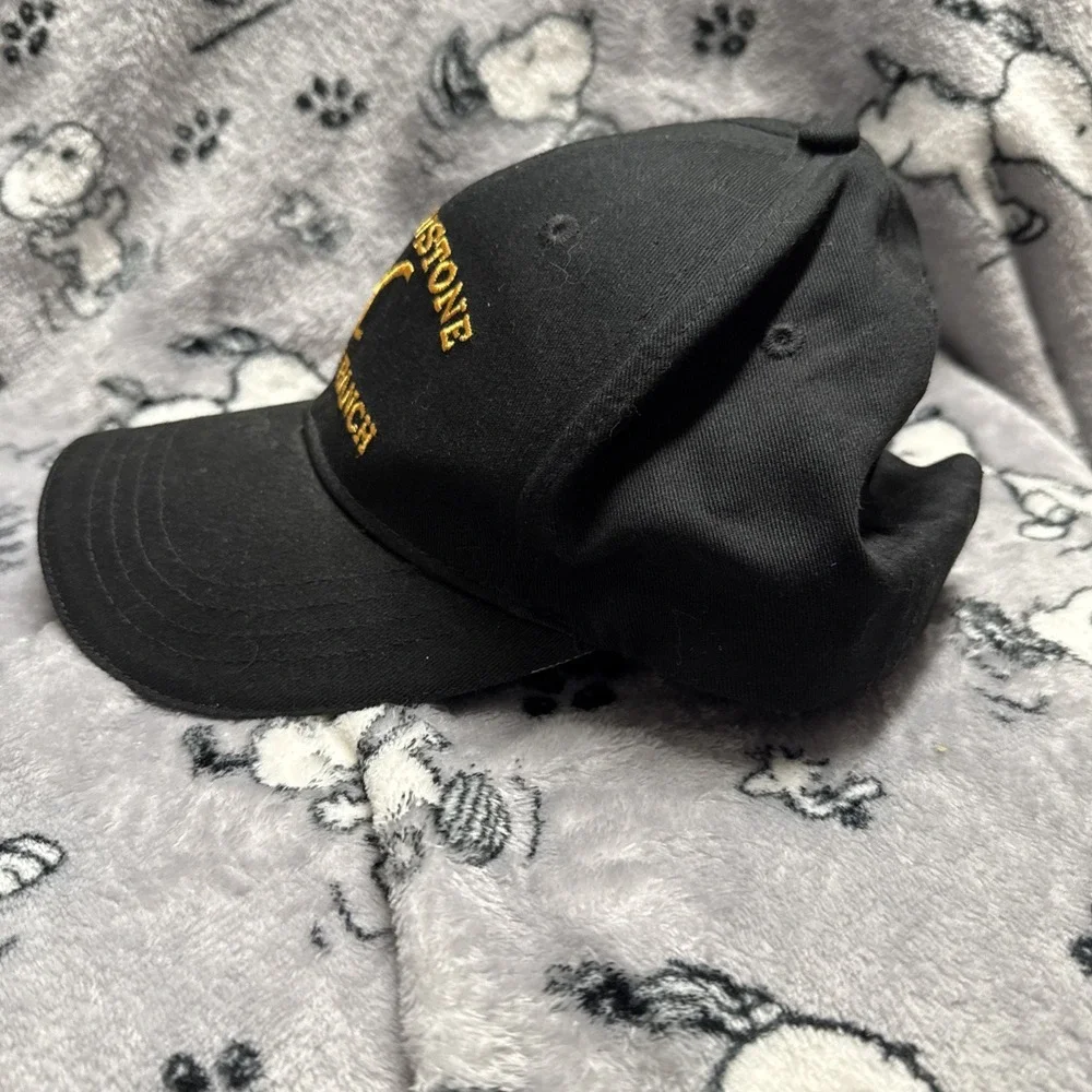 YELLOWSTONE DUTTON‎ RANCH Three In Trucker Cap Hat - Black with Gold Lettering